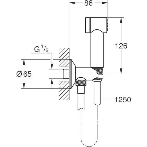 Набор для гигиенического душа Grohe Sena Trigger Spray 35 26332000 (шланг 1,25 м) - 2 Набор для гигиенического душа Grohe Sena Trigger Spray 35 26332000 (шланг 1,25 м) фото 2