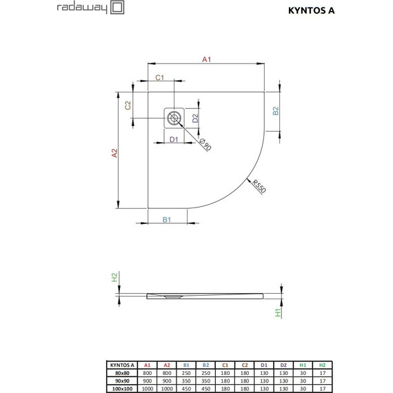 Поддон мраморный Radaway Kyntos A white 80х80 см HKA8080-04 - 7 Поддон мраморный Radaway Kyntos A white 80х80 см HKA8080-04 фото 7