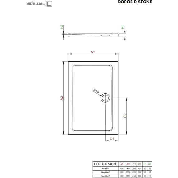 Поддон акриловый Radaway Doros D Stone Anthracite 90х80 см SDRD9080-01-64S, антрацит - 3 Поддон акриловый Radaway Doros D Stone Anthracite 90х80 см SDRD9080-01-64S, антрацит фото 3