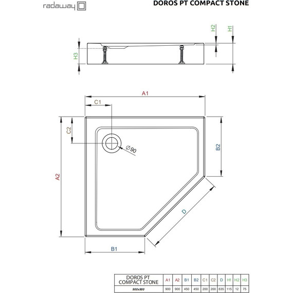 Поддон акриловый Radaway Doros PT Compact Stone White 90х90 см SDRPTP9090-05-04S - 3 Поддон акриловый Radaway Doros PT Compact Stone White 90х90 см SDRPTP9090-05-04S фото 3
