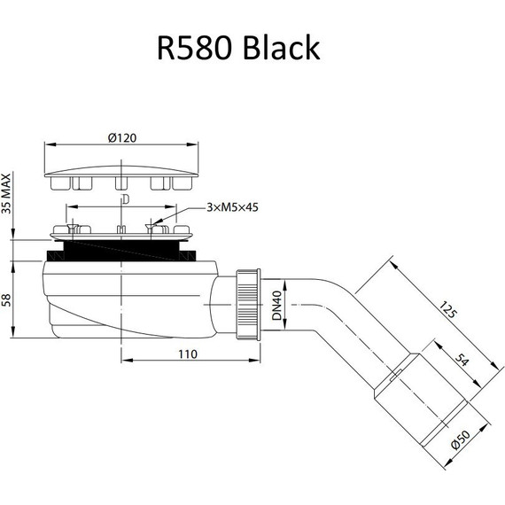 Сифон для душевого поддона Radaway R580 Black фото 2