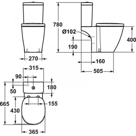 Унитаз-компакт безободковый Ideal Standard Connect AquaBlade E042901+E797001 фото 3