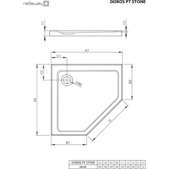 Поддон акриловый Radaway Doros PT Stone White 90х90 см SDRPT9090-01-04S - 3 Поддон акриловый Radaway Doros PT Stone White 90х90 см SDRPT9090-01-04S фото 3