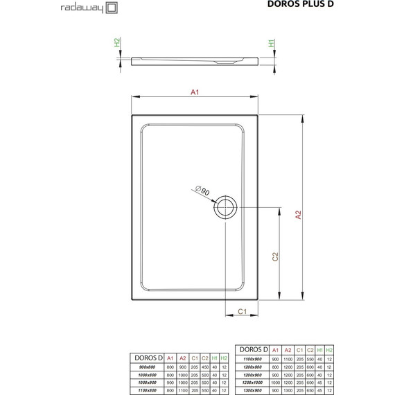 Поддон акриловый Radaway Doros Plus D 90х80 см SDRPD9080-01 - 2 Поддон акриловый Radaway Doros Plus D 90х80 см SDRPD9080-01 фото 2