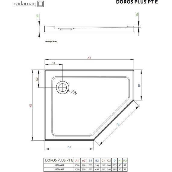 Поддон акриловый Radaway Doros Plus PT E 100х90 см SDRPTP1090-01L - 3 Поддон акриловый Radaway Doros Plus PT E 100х90 см SDRPTP1090-01L фото 3