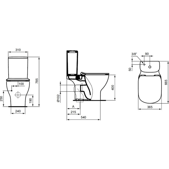 Унитаз-компакт безободковый Ideal Standard Tesi AquaBlade T008701 фото 7