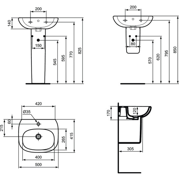 Раковина подвесная Ideal Standard Tesi 50 см T009401 фото 4