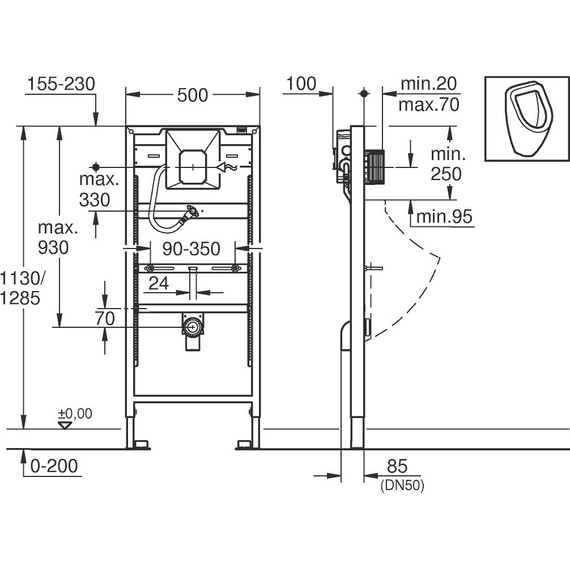 Инсталляция для писсуара Grohe Rapid SL 38786001 фото 4