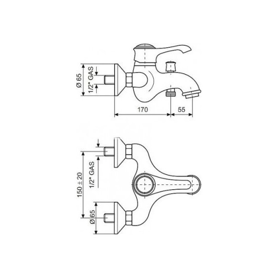 Смеситель для ванны Emmevi Tiffany BC6001, белый/хром фото 2