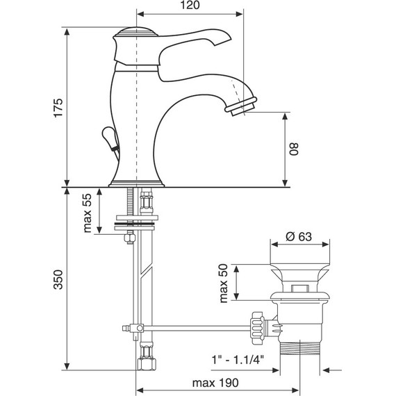 Смеситель для раковины Emmevi Tiffany BC6003, белый/хром фото 2