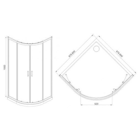 Душевое ограждение Mirsant Round 100 см хром/прозрачное - 2 Душевое ограждение Mirsant Round 100 см хром/прозрачное фото 2