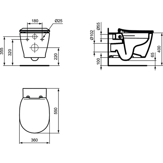 Унитаз подвесной безободковый Ideal Standard Connect E814901 - 8 Унитаз подвесной безободковый Ideal Standard Connect E814901 фото 8