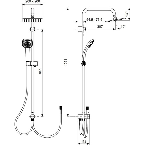 Душевая стойка Ideal Standard IdealRain Cube A5862AA - 2 Душевая стойка Ideal Standard IdealRain Cube A5862AA фото 2