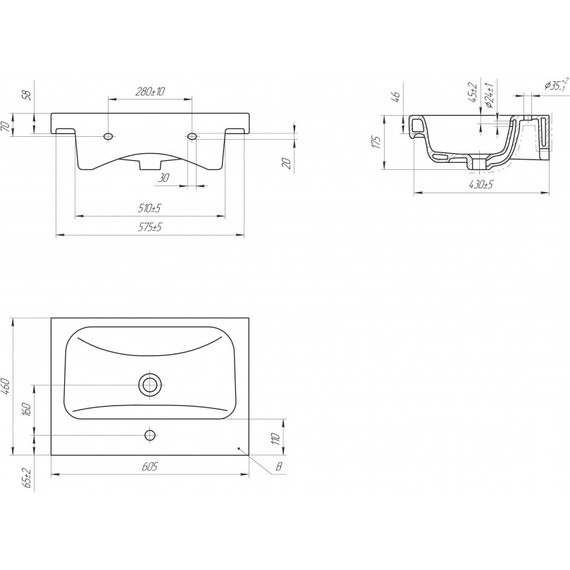Тумба подвесная с раковиной Aqwella Сити 60 см CI0106DK, дуб канадский, Цвет фасада: дуб канадский фото 8