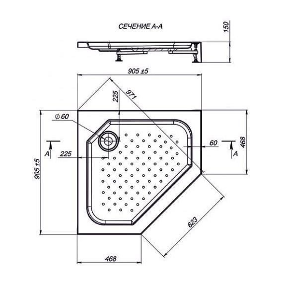Поддон акриловый Sole Calypso/Quadro 90х90 см фото 4