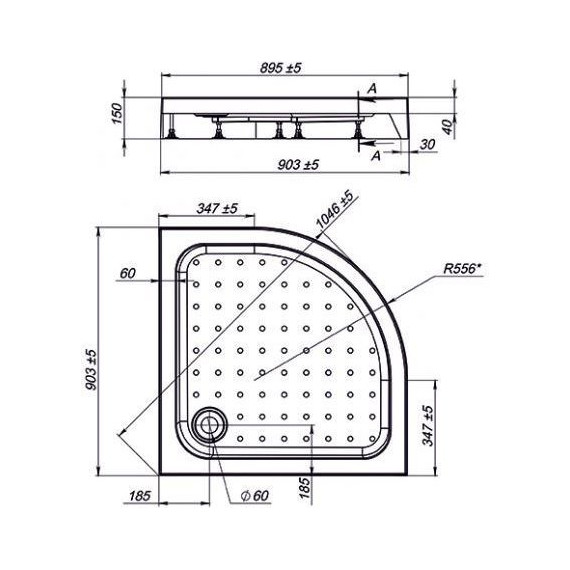 Поддон акриловый Sole Omega/Radius 90х90 см фото 2