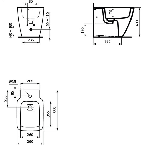 Биде напольное Ideal Standard Strada II T296901 фото 4