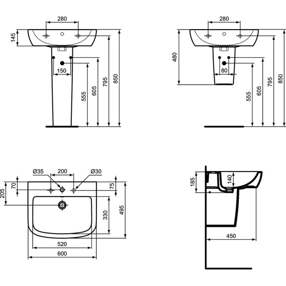 Раковина подвесная Ideal Standard Tempo 60 см T056401 фото 10