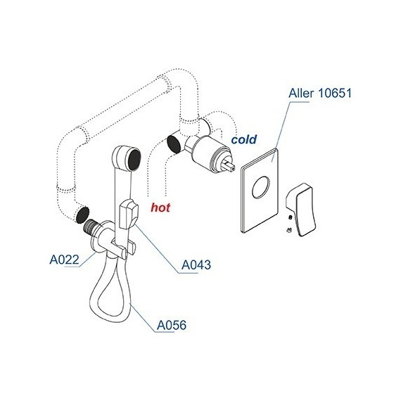 Набор для гигиенического душа WasserKraft A010656 (шланг 100 см) - 4 Набор для гигиенического душа WasserKraft A010656 (шланг 100 см) фото 4