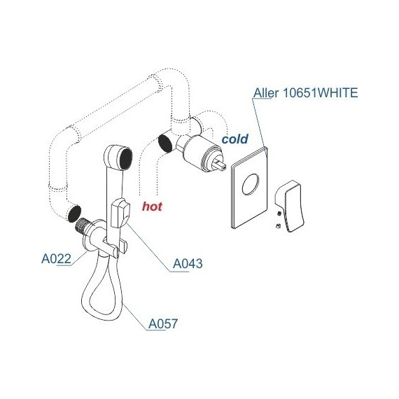 Набор для гигиенического душа WasserKraft A010657WHITE (шланг 120 см), хром/белый - 3 Набор для гигиенического душа WasserKraft A010657WHITE (шланг 120 см), хром/белый фото 3