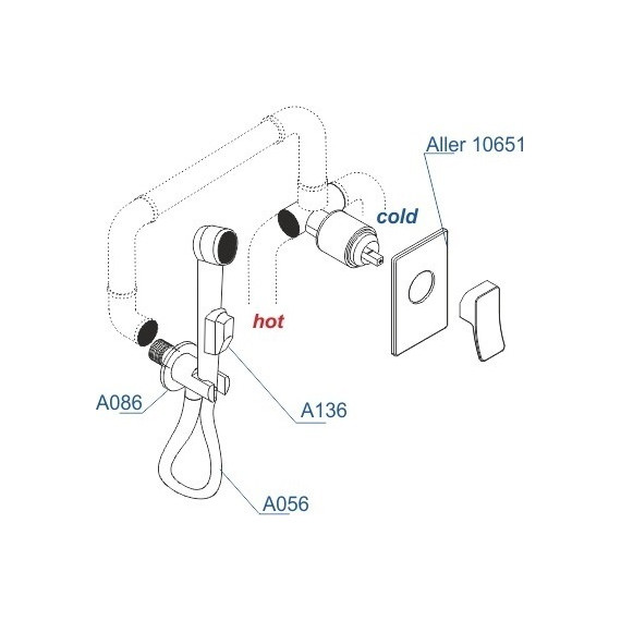 Набор для гигиенического душа WasserKraft A106156 (шланг 100 см) - 3 Набор для гигиенического душа WasserKraft A106156 (шланг 100 см) фото 3