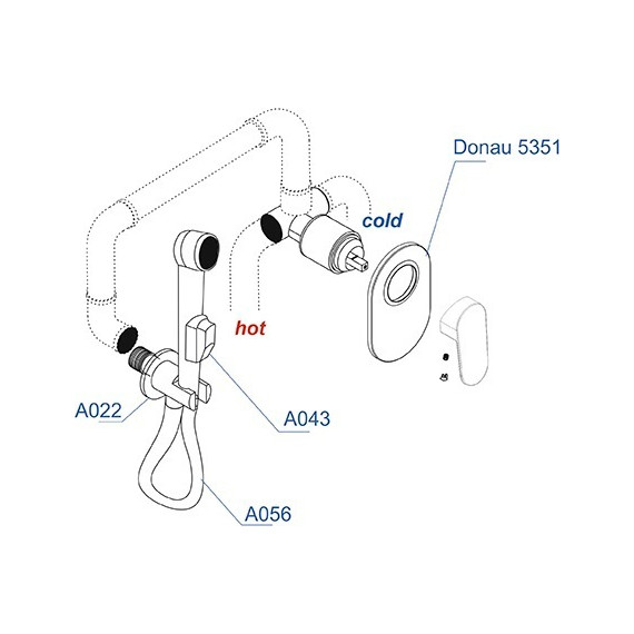 Набор для гигиенического душа WasserKraft A11056 (шланг 100 см) - 4 Набор для гигиенического душа WasserKraft A11056 (шланг 100 см) фото 4