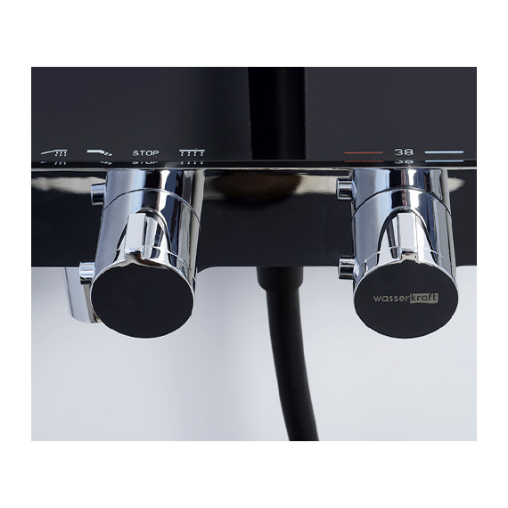 Душевая стойка с термостатом WasserKraft Thermo A11401, черный фото 5