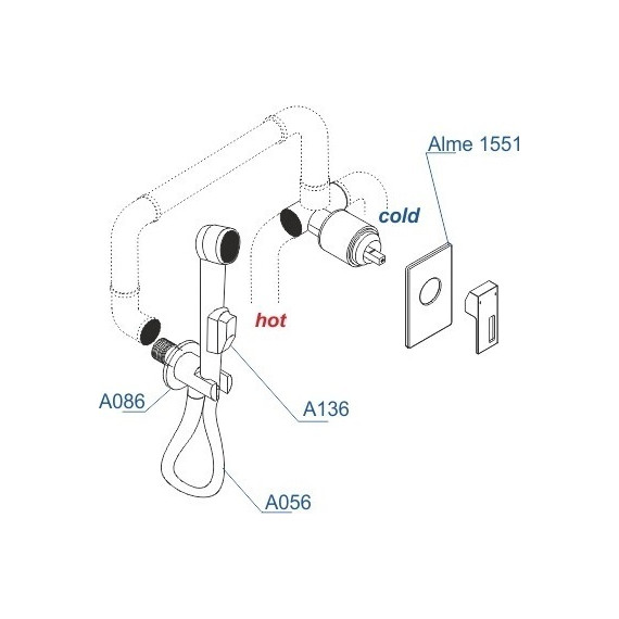 Набор для гигиенического душа WasserKraft Alme A15156 (шланг 100 см) - 3 Набор для гигиенического душа WasserKraft Alme A15156 (шланг 100 см) фото 3
