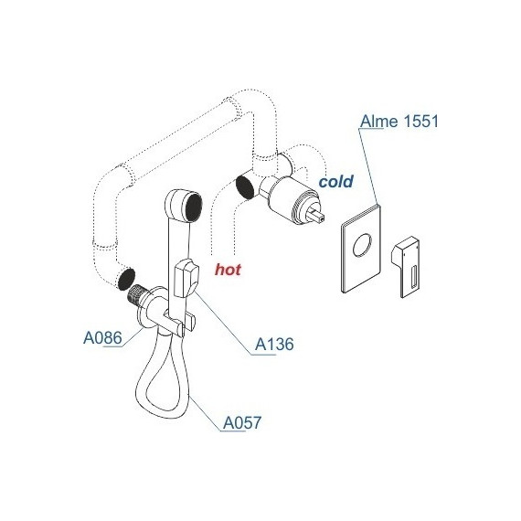Набор для гигиенического душа WasserKraft Alme A15157 (шланг 120 см) - 3 Набор для гигиенического душа WasserKraft Alme A15157 (шланг 120 см) фото 3