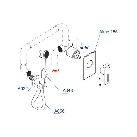 Набор для гигиенического душа WasserKraft Alme A01556 (шланг 100 см) - 4 Набор для гигиенического душа WasserKraft Alme A01556 (шланг 100 см) фото 4