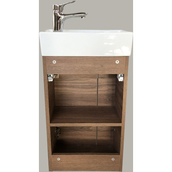 Тумба подвесная с раковиной Comforty Асти 40 см, дуб тёмно-коричневый - 8 Тумба подвесная с раковиной Comforty Асти 40 см, дуб тёмно-коричневый фото 8
