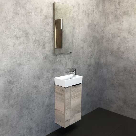 Тумба подвесная с раковиной Comforty Асти 40 см, дуб дымчатый - 4 Тумба подвесная с раковиной Comforty Асти 40 см, дуб дымчатый фото 4