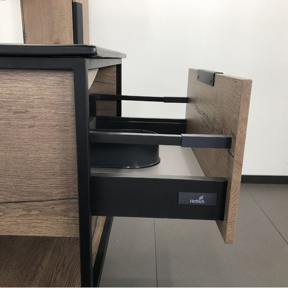 Тумба подвесная с раковиной Comforty Бонн 75 см, дуб тёмный фото 8