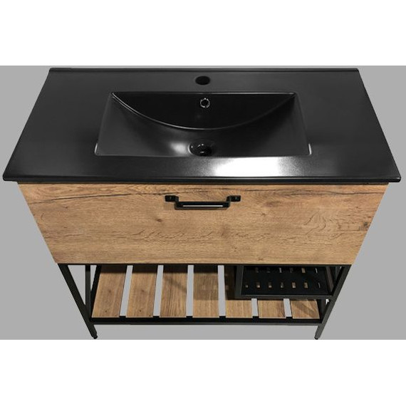 Тумба напольная с раковиной Comforty Бредфорд 90 см, дуб тёмный - 10 Тумба напольная с раковиной Comforty Бредфорд 90 см, дуб тёмный фото 10