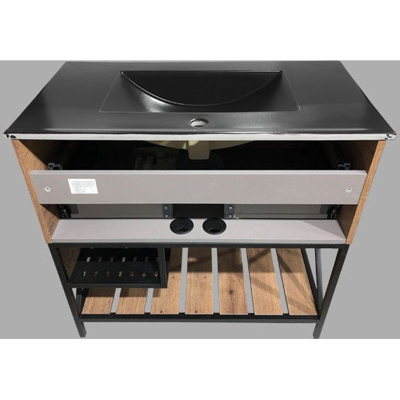 Тумба напольная с раковиной Comforty Бредфорд 90 см, дуб тёмный - 11 Тумба напольная с раковиной Comforty Бредфорд 90 см, дуб тёмный фото 11