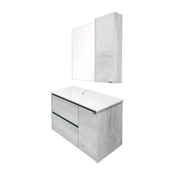 Тумба подвесная с раковиной Comforty Бремен 90 см, дуб белый - 7 Тумба подвесная с раковиной Comforty Бремен 90 см, дуб белый фото 7