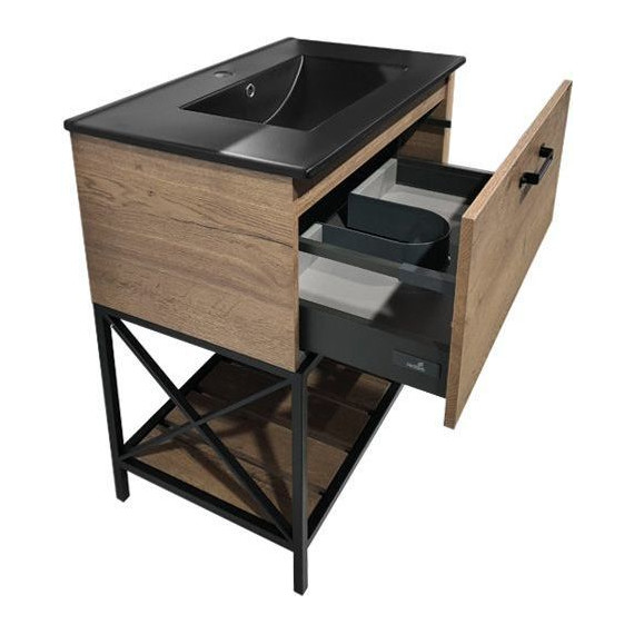 Тумба напольная с раковиной Comforty Бредфорд 75 см, дуб тёмный - 9 Тумба напольная с раковиной Comforty Бредфорд 75 см, дуб тёмный фото 9