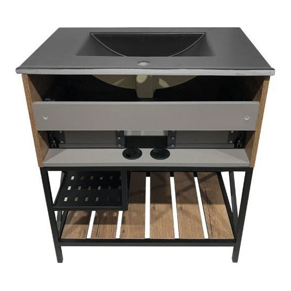 Тумба напольная с раковиной Comforty Бредфорд 75 см, дуб тёмный - 11 Тумба напольная с раковиной Comforty Бредфорд 75 см, дуб тёмный фото 11