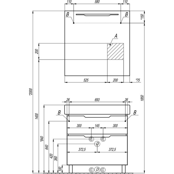 Тумба напольная с раковиной Акватон Дакота 80 см 1A2029K0DAAY0, белый/выбеленное дерево - 10 Тумба напольная с раковиной Акватон Дакота 80 см 1A2029K0DAAY0, белый/выбеленное дерево фото 10