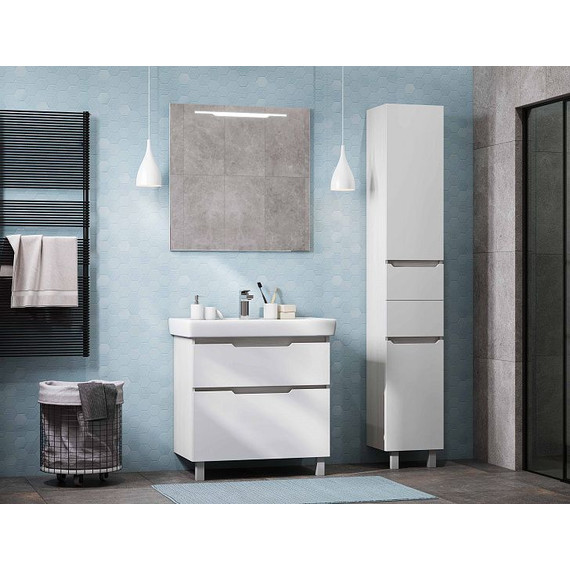 Пенал напольный Акватон Дакота 34 см 1A203203DAAY0, белый/выбеленное дерево - 7 Пенал напольный Акватон Дакота 34 см 1A203203DAAY0, белый/выбеленное дерево фото 7