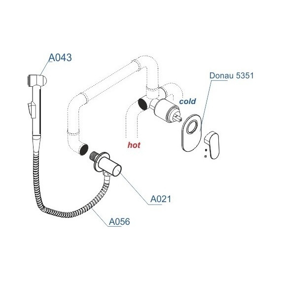 Набор для гигиенического душа WasserKraft Donau A15356 (шланг 100 см) - 4 Набор для гигиенического душа WasserKraft Donau A15356 (шланг 100 см) фото 4