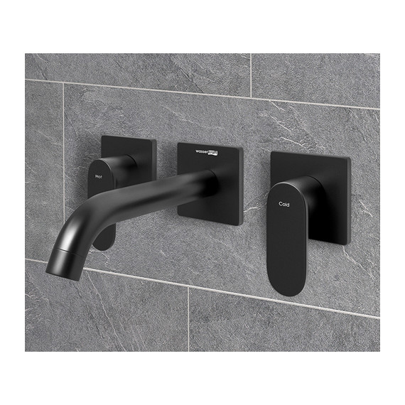 Смеситель для раковины настенный WasserKraft Elbe 7445, чёрный фото 2