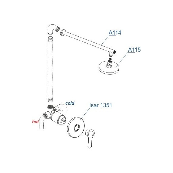 Душевая система для душа WasserKraft Isar А12314, темная бронза - 3 Душевая система для душа WasserKraft Isar А12314, темная бронза фото 3
