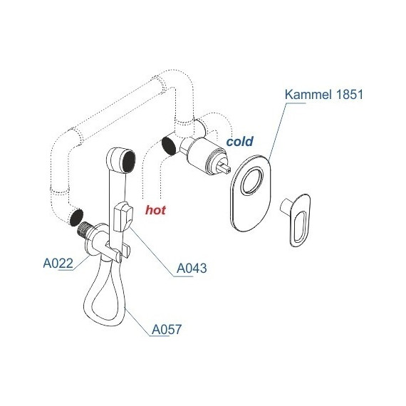 Набор для гигиенического душа WasserKraft Kammel A111857 (шланг 120 см) - 3 Набор для гигиенического душа WasserKraft Kammel A111857 (шланг 120 см) фото 3
