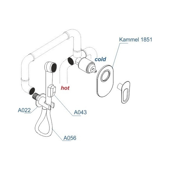 Набор для гигиенического душа WasserKraft Kammel A111856 (шланг 100 см) - 3 Набор для гигиенического душа WasserKraft Kammel A111856 (шланг 100 см) фото 3