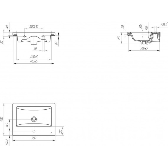 Тумба подвесная с раковиной Cersanit Lara 50 см 64131 фото 14