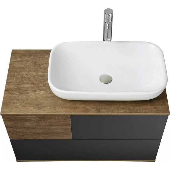 Тумба подвесная со столешницей Акватон Терра 85 см 1A247201TEKA0, дуб кантри/антрацит - 8 Тумба подвесная со столешницей Акватон Терра 85 см 1A247201TEKA0, дуб кантри/антрацит фото 8