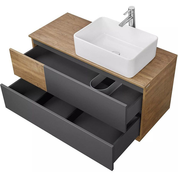 Тумба подвесная со столешницей Акватон Терра 105 см 1A246901TEKA0, дуб кантри/антрацит - 5 Тумба подвесная со столешницей Акватон Терра 105 см 1A246901TEKA0, дуб кантри/антрацит фото 5