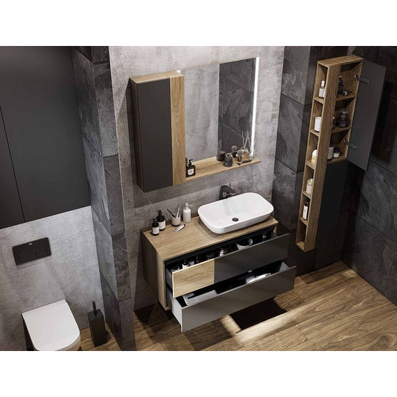 Тумба подвесная со столешницей Акватон Терра 85 см 1A247201TEKA0, дуб кантри/антрацит - 11 Тумба подвесная со столешницей Акватон Терра 85 см 1A247201TEKA0, дуб кантри/антрацит фото 11