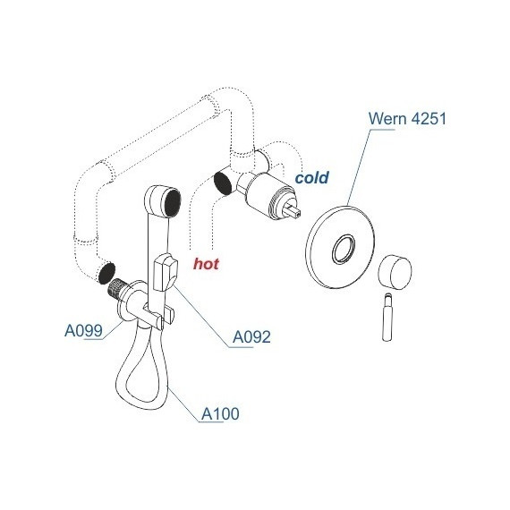 Набор для гигиенического душа WasserKraft Wern A04200, хром матовый - 3 Набор для гигиенического душа WasserKraft Wern A04200, хром матовый фото 3